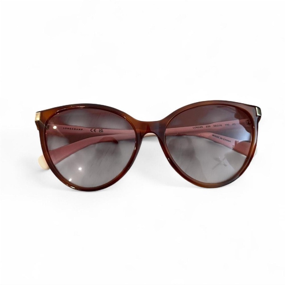 Longchamp Brown and Cream Shell Sunglasses